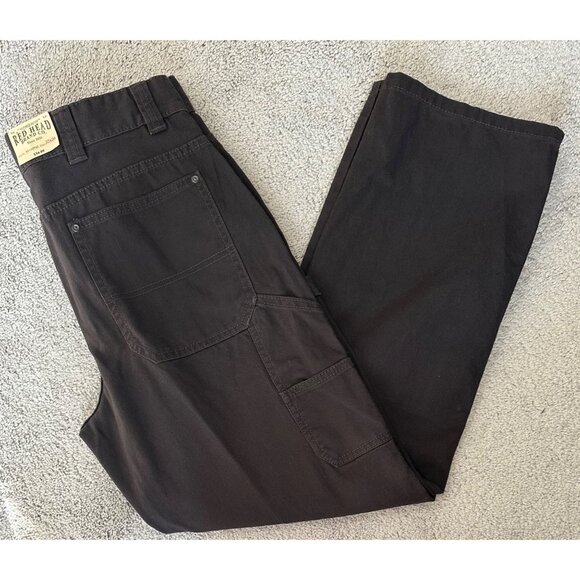 Red Head New Canvas Dark Brown Work Pants 32x30 Mens Durable Canvas Pant - Picture 9 of 10